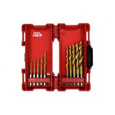 Набор сверл по металлу Milwaukee RedHEX HSS-G TiN (10шт), MILWAUKEE, 48894759